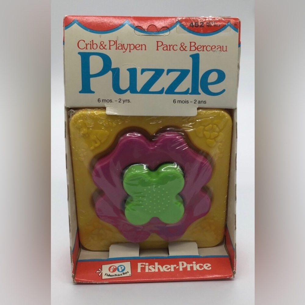Vintage Fisher Price Crib + Playpen Flower Puzzle Toy